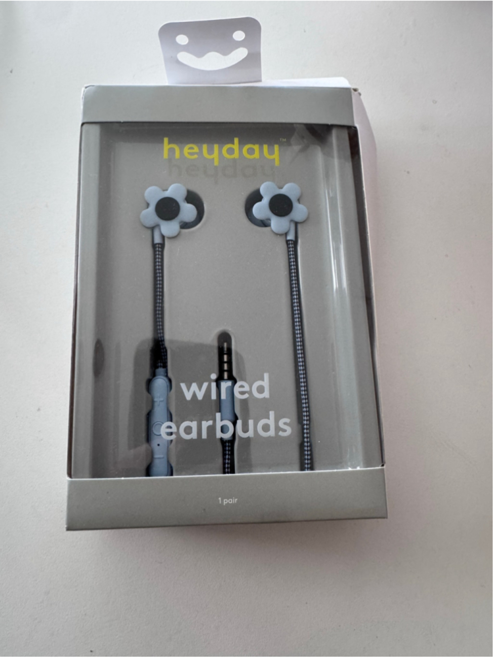 Heyday Wired Earbuds Flower Design Blue Black One Size